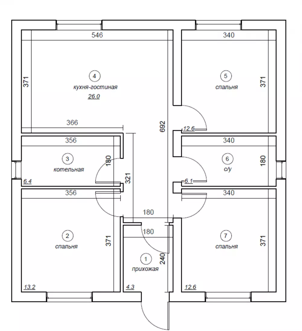Дом 82 кв.м одноэтажный