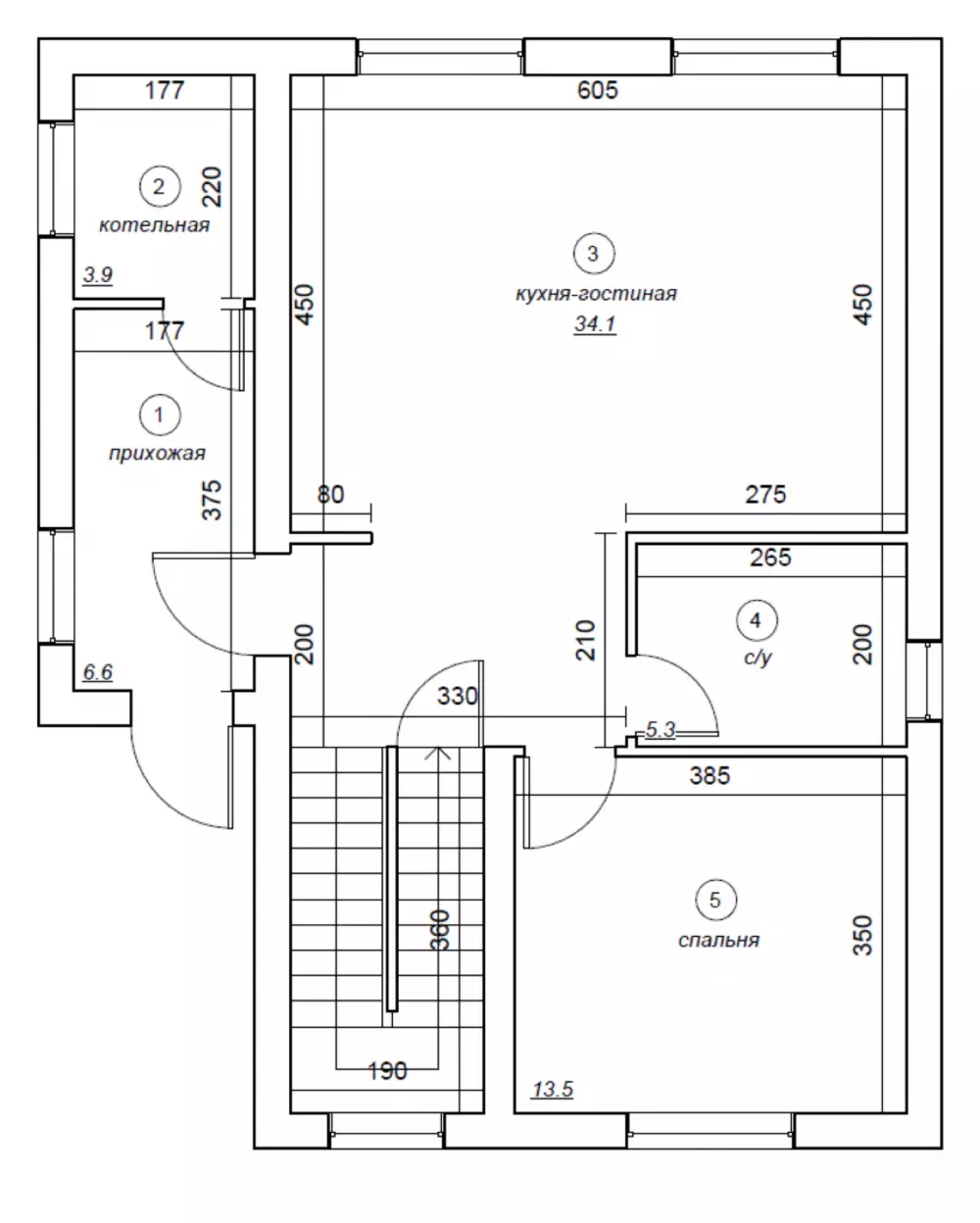 Дом 125 кв.м двухэтажный